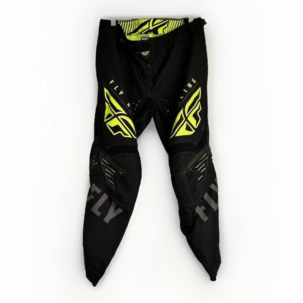 Fly Racing Mens Kinetic Racing Motocross Dirt Bike Pants Black & Neon Green 34
